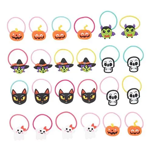 Produktbild: FOMIYES Halloween-haarbänder-set 24-teilig Elastische Haarbänder Feiner Haarhalter für Mädchen Pferdeschwanzhalter