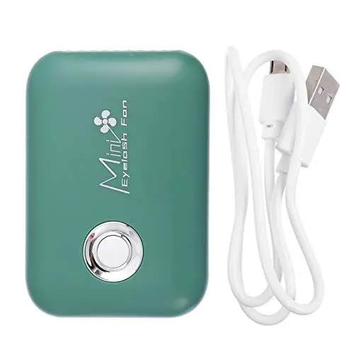 Produktbild: FOMIYES 2Pcs Grüne Kleine Anwendung Wimpernverlängerung Persönliche Verlängerung Gebläse Klimaanlage Tragbare Selbst Mini Wiederaufladbare USB Wimperntrockner Handgeräte Luftverlängerung