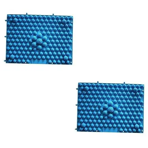 Produktbild: FOMIYES 2stücke Reflexologie Fußmassage Matte Akupressur Fußmassageplatte Verbesserung Durchblutung Für Müde Füße Und Tragbar Sicherem Tpe-material Blau