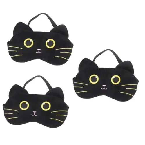 Produktbild: FOMIYES 2St Schlafmaske Schlafbrille Nickerchen-Maske augenklappe Entspannungsmaske Zarte Augenmaske zum Schlafen Augenmasken zum Schlafen Augenmaske schlafen Stoff Black