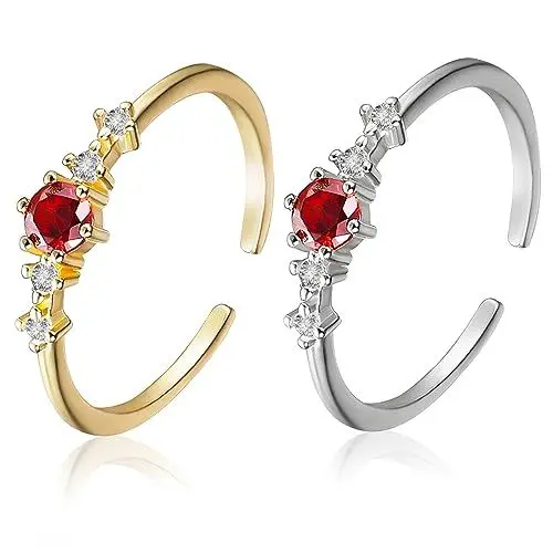 Produktbild: FOMIYES 2 Stück Teiliges Damen Edelsteinringe Verstellbare Schmuckringe für Hochzeiten Verlobungen Modischer Fingerschmuck für Frauen