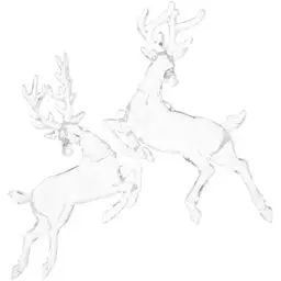 Produktbild: FOMIYES 2 Stücke Weihnachten Elch Figur Acryl Rentier Ornament Klar Hirsch Figur Weihnachtsbaum Anhänger Kranz Machen Verschönerungen Für Weihnachtsparty Hängende Dekoration