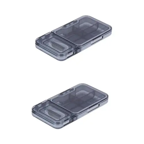 Produktbild: FOMIYES 2er-box Pillentrenner Pillensplitter Pillenschneider-etui Medikamentensplitter Medikamententeiler Tablettenschneider Alle Formen Tablettenbrecher Aufschnittmaschine Grey Stk