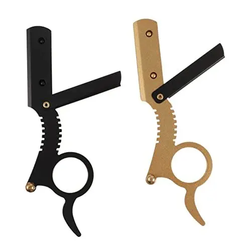 Produktbild: FOMIYES 2st Alter Rasierer Manuelle Bart Trimmer ?nner Finger Rasiermesser Ergonomische Barber Razor Barber Grooming Clippers Bart Werkzeuge Rasierklinge Mann Rostfreier Stahl Gestaltung