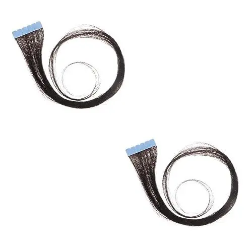 Produktbild: FOMIYES 2st Schwarze Echthaarverlängerungen Klebeband in Haarverlängerungen Menschliches Haar Menschliches Remy-haar Tape in Haarverlängerungen Voller Kopfclip Fräulein Perlen Unsichtbar
