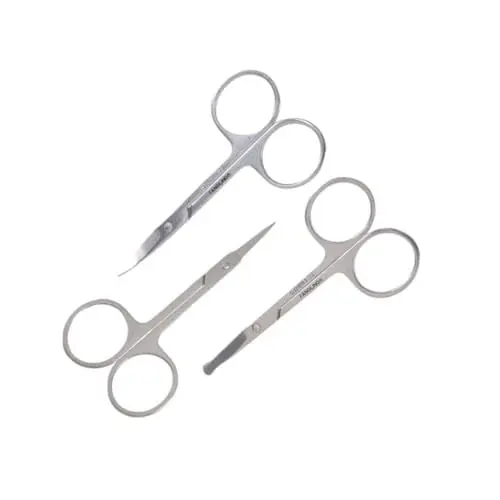 Produktbild: FOMIYES 3St Augenbrauenschere zwiebelschneider verbandsschere schärpe secruity kinderscheren grips abgerundete Haarschere Maniküre-Schere Bartschere Edelstahlschere Nasenhaarschere Silver