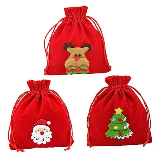 Produktbild: FOMIYES Weihnachts-süßigkeitenbeutel mit Kordelzug Süßigkeiten-kordelzugbeutel für Partys Weihnachtsgeschenke Taschen Tragbare Aufbewahrungsbeutel