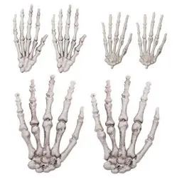Produktbild: FOMIYES 3 Paare Halloween Gefälschter Menschlicher Handknochen Gruselige Halloween-dekore Gefälschte Skelett Armband Fingerknochen Skeletthände Schädel Plastik Geist