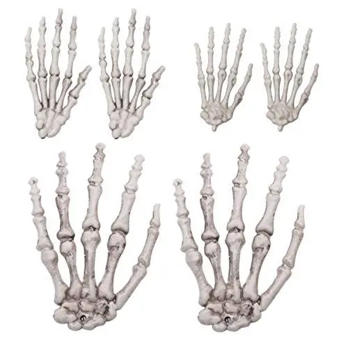 Produktbild: FOMIYES 3 Paare Halloween Gefälschter Menschlicher Handknochen Gruselige Halloween-dekore Gefälschte Skelett Armband Fingerknochen Skeletthände Schädel Plastik Geist