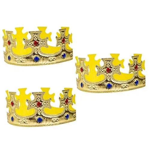 Produktbild: FOMIYES Krone Kind 3 Stück Prinzessinnenhut Oder Krönungsdekorationszubehör Requisiten Tuch Für Requisite Prinzenfolie Partyzubehör Kronen Schmuck Hüte Damen Strasssteine Goldene Bejeweled