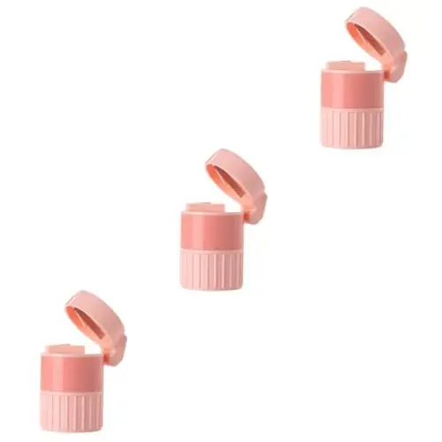 Produktbild: FOMIYES 3er-box Tragbare Pillendose Reisespender Reisebehälter Medizin Schneidspalter Reisepillenetui Pillenbrecher Kleine Pillendose Tablettenschneider Container Rosa Abs