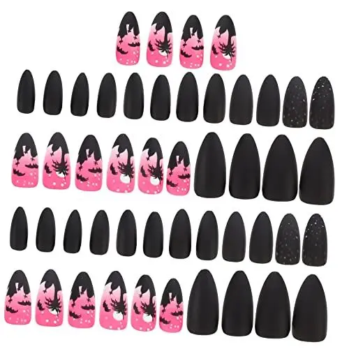 Produktbild: FOMIYES Nagelkunst mit Halloween- 48 Stück Komplette Nagelspitzen Zum Aufdrücken Der Nägel für Frauen Kleber Enthalten