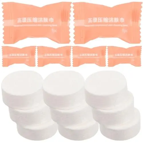 Produktbild: FOMIYES 50 Stück Komprimiertes Handtuch Campingtücher Camping Handtuch Komprimierte Gesichtstücher Wanderhandtuch Reisehandtuch Einmalwaschlappen Eben Weiß Seifenpapier Spunlace-vlies Baby