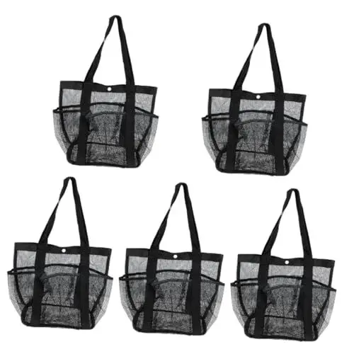 Produktbild: FOMIYES 5St Strand Kulturtasche tragbare Strandtasche Wiederverwendbare Einkaufstüten aufbewahrungsbeutel travel Spielzeug aufbewahrung Sack Reisetaschen-Toilettenartikel Kosmetiktasche