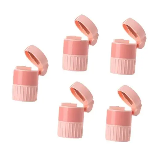 Produktbild: FOMIYES 5er-box Tragbare Pillendose Tragbarer Tablettenschneider Kleine Pillendose Schneidspalter Reisebehälter Container Medizin Medikamentenspender Reisepillenetui Abs Rosa