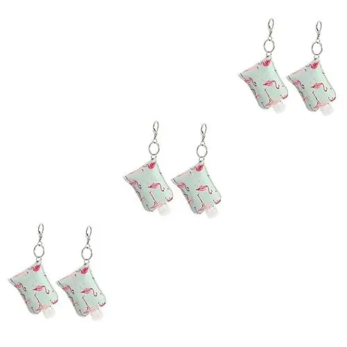 Produktbild: FOMIYES 6 Sätze Flamingo-waschflasche Flaschen Handdesinfektionsmittel Schlüsselanhänger Handcreme Schlüsselhalter Mini Pu Sterilisierte Flasche