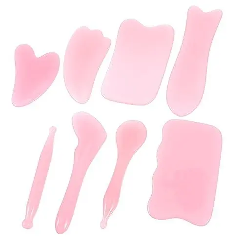 Produktbild: FOMIYES Massagebrett-set 8-teilig Kunstharz-schabeplatten Gesichts- und Augenmassage-schaber Gua Sha-werkzeug Schabe-behandlungsbrett Spa-werkzeuge