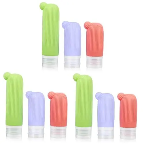 Produktbild: FOMIYES 9 Stk Leere Flaschen Mit Kieselgel Reisebehälter Für Toilettenartikel Lotionsflaschen Shampoo Anticaida Körperseife Body Lotion Reiseflaschen Duschgel Container Mit Deckel Reisen