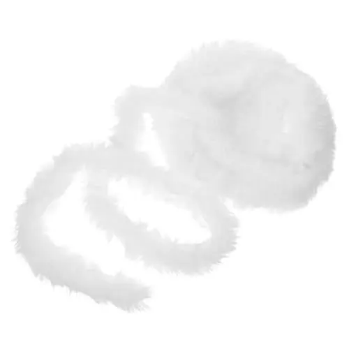 Produktbild: FOMIYES Kunstwolle Krawatten Kunstbandbesatz 3 cm Gnom Fellbordüre Taille Elastisches Flauschiger Stoff Grüner Pelziger Stoff Pelziges Damen Gummiband Weihnachten Weiß Kunstfell