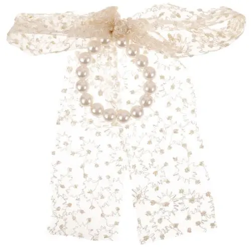 Produktbild: FOMIYES Mädchen Haargummi Mit Perlen Und Schleife Haaraccessoire Netzstoff Und Spitze Vielseitiger Zopfgummi Für Damen Für Pferdeschwanz Und Modisches Styling