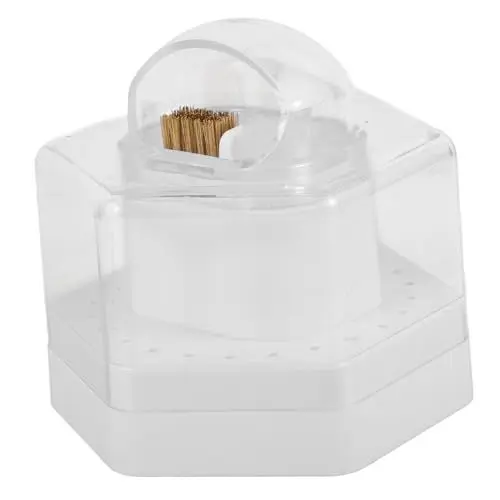 Produktbild: FOMIYES Nagelbohrer-bit- 24 Steckplätze Nagelbohrer-bit-organizer Aufbewahrungsbox Maniküre-werkzeug-präsentationsständer Polier-finishing-etui Weiß