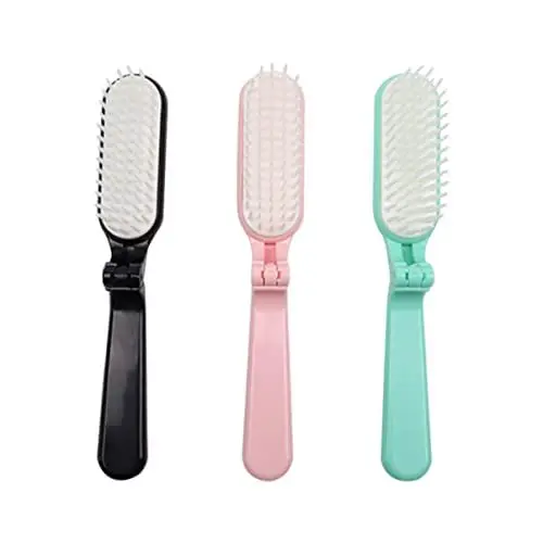 Produktbild: FOMIYES Paddelbürste 3Pcs Schulmode zum Trocknen Praktisch Faltbar Faltwerkzeuge Blau Tasche Friseursalon: Schickes Massage-Haarstyling Professionell Glatt Nass Geschenke Reisen Kamm