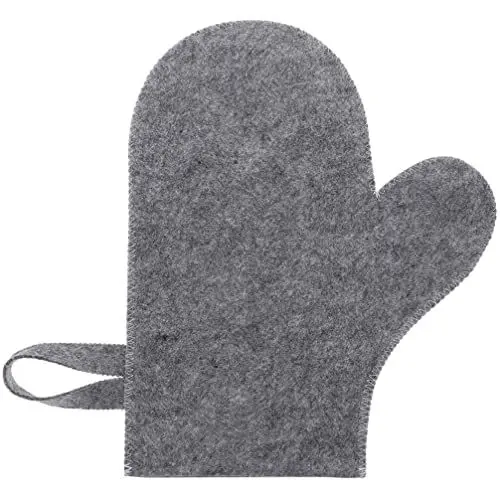 Produktbild: FOMIYES Sauna-Handschuh Russische Sauna-Banya Hitzeschutz-Handschuh Natürlicher Wollfilz Spa-Handschuh Ukrainische Banja-Handschuhe Russische Banja-Handschuhe Sauna-Zubehör Grau