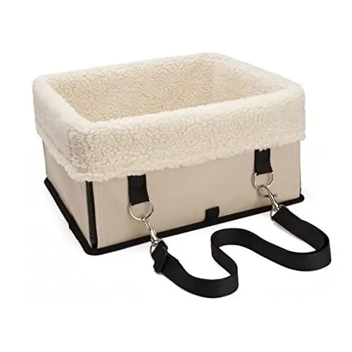 Produktbild: FOMIYES Auto-hundetasche Haustierbett Beige 34 X 29 X 18 cm Kompakt Verstellbare Gurte Sicher Für Reisen Mit Haustieren