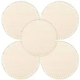 Produktbild: FOMIYES Taschenboden Holz 5 Stücke Holz Korb Böden Rund Kreis Blank Häkeln Strick Korb Holz Basis Former 20 cm Für Handwerk DIY Körbe Taschen Geldbörse Weben Zubehör Taschenboden Häkeln