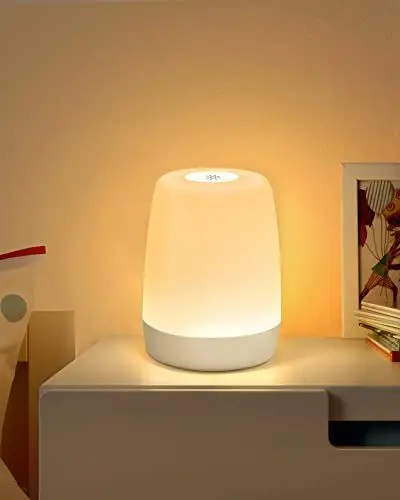 Produktbild: FOMYHEARD Nachtlicht für Kinder, für Schlafzimmer, Wohnzimmer, LED, Nachttischlampe, Touchscreen, dimmbar, mit Warmmodus und 256 RGB-Farben, USB, wiederaufladbar, Nachtlicht für Erwachsene, mit Timer