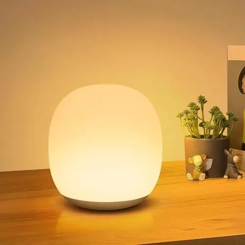 Produktbild: Fomyheard Nachtlicht Kinder, Led Nachttischlampe Kinder Mit Cool/Warm/RGB Farbmodi,Stilllicht Dimmbar Mit Magnetfuß, Nachtlicht Touch Mit 1h Timer,Nachtlicht Ei Aufladbar für Das Stillen,Baby Schlafen