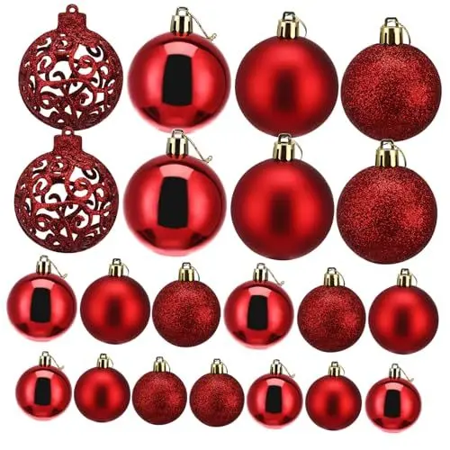 Produktbild: FONDOTIN 100 Stück Weihnachtsbaum Dekorationskugeln Weihnachtsdekorationen Kugeln Weihnachtsdekoration Weihnachtsbaumkugeln Ornamente Weihnachtskugeln Weihnachtsbaumschmuck