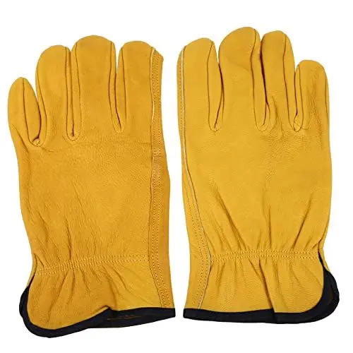 Produktbild: FONDOTIN Schutzhandschuhe Für Die Gartenarbeit Durchstichfeste Strapazierfähige Arbeitshandschuhe Aus Leder Für Die Arbeit