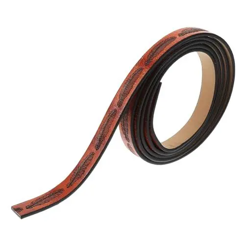 Produktbild: FONDOTIN 1 Rolle Lederband für DIY Projekte Flaches PU Lederband Orange für Schmuck Gürtel und Bastelarbeiten Langlebige und Fertige Lederstreifen für Kreative Handarbeiten
