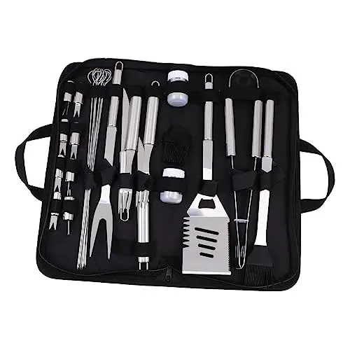 Produktbild: FONDOTIN Grillbesteck-Set Aus Edelstahl – Komplettes Grillbesteck-Set Zum Kochen Im Freien Für Grillfans Und Camping