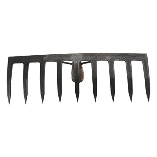 Produktbild: FONDOTIN 1 Stück Rechen Landwirtschaft agritox rasenrake Grass Cutter Gartenausstattung Gartengeräte rasenmeher Garten Accessoires gemüsegarten Ackerbau Mower Zinke Werkzeug Stahl Dark Grey