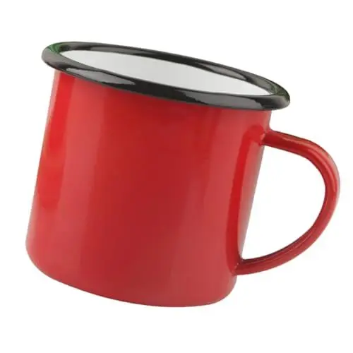 Produktbild: FONDOTIN 1 Stück Roten Keramiktasse Retro Classic Mug Große Kapazität für Kaffee Tee Milch für Zuhause und Büro Robustes Design für Langlebige Nutzung
