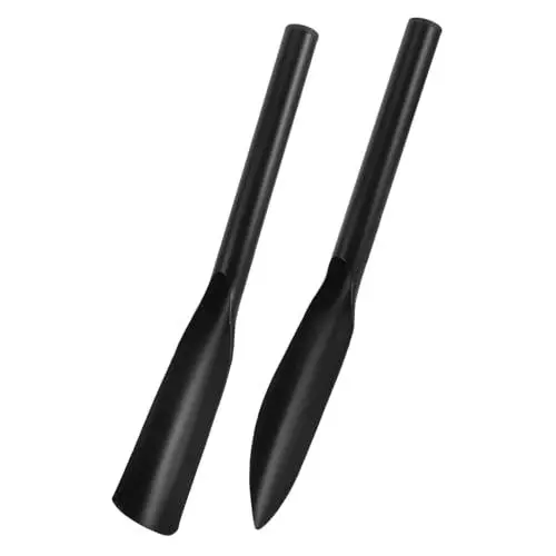 Produktbild: FONDOTIN 2 Stück Grubberkelle Schaufeln Gartenhacke Zum Jäten Werkzeuge Zum Unkrautjäten Im Garten Pinne Rollen Bausatz Abs Handbuch Tasche Multifunktional Kelle Mit Holzgriff Stahl Black