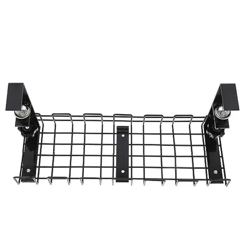Produktbild: FONDOTIN Kabelmanagement System Schwarz Büro Elektrokabel Organizer Kabelständer Unter Dem Schreibtisch Steckdosenleistenhalter Kabelversteck Ladeorganizer
