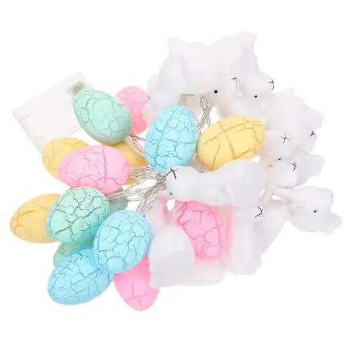 Produktbild: FONDOTIN Ostern Fensterlicht Kaninchen Lichterkette Ostern Lichterkette Osterbaumschmuck Ostereier Knacken Eierlichter Girlande Led-eier-fee-licht Osterverzierung Plastik Drinnen Hase