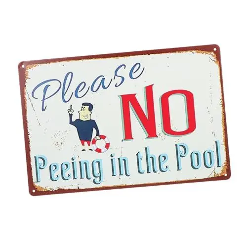 Produktbild: FONDOTIN Schwimmbadschild Aus Metall Schwimmbad-slogan-schild Für Draußen Wanddekor Für Schwimmbad Wasserdichtes Schild Mit Poolregeln Dekoratives Plakatschild Für Poolbereich