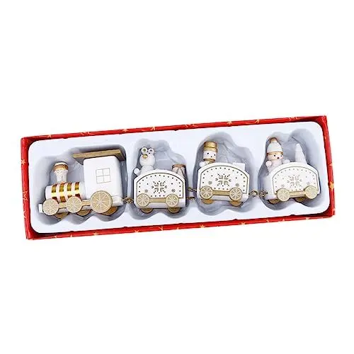 Produktbild: FONDOTIN Weihnachtsschmuck-Set Mit Holzzug Weihnachtszug- Für Den Schreibtisch Jungen Und Mädchen