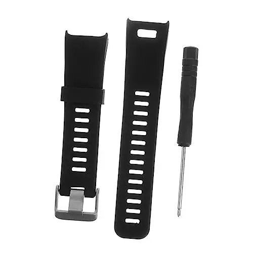 Produktbild: FONDOTIN Weiches bequemes HR-Silikon-Armband Armband Band schwarz Schnellverschluss für Sport Arbeit Reisen