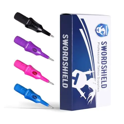 Produktbild: FONPOO 4 Deckende Ballpoint Pen Tattoo Cartridges Mit Eigener Tinte, Tattoo Cartridge, Geeignet für Tattoo-Stifte zum Üben von Punkten, Linien, Zeichnen, Tattoo Zubehör
