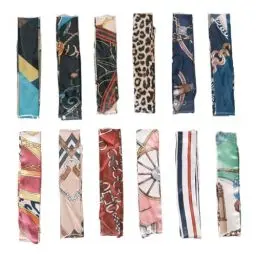 Produktbild: FonVan 12 Stück Handtaschen Schal, Satin Ribbon Seidentücher Scarf Damen, Griff Wickel Band Schal, Schmaler Schal für Handtaschen Griff Tasche Band Schal Haartuch