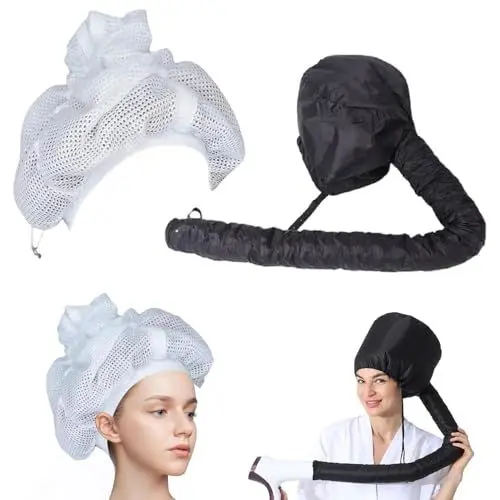 Produktbild: Fonyiunce 2er-Pack Trockenkappe,Mesh-Puff-Kappe für Lockiges Haar,2-in-1-Diffusionskappe für Lockiges Haar, Trockenkappe für Styling,Tiefenpflege und Trocknung,Freihändiges Föhnen
