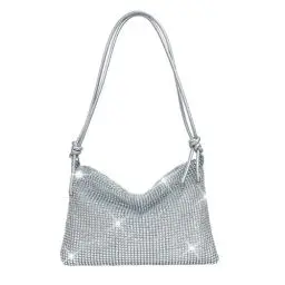 Produktbild: Fonyiunce Damen Glitzer Tasche, Glitzer Abendtasche Umhängetasche, Abendtasche Damen Hohe Kapazität Mit Reißverschluss, Verstellbarer Schultergurt Elegante Tasche Damen, für Hochzeit Party Freizeit