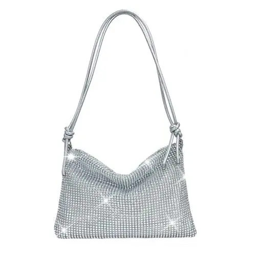 Produktbild: Fonyiunce Damen Glitzer Tasche, Glitzer Abendtasche Umhängetasche, Abendtasche Damen Hohe Kapazität Mit Reißverschluss, Verstellbarer Schultergurt Elegante Tasche Damen, für Hochzeit Party Freizeit