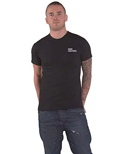 Produktbild: Foo Fighters T Shirt Flash Back Print Band Logo Nue offiziell Herren Schwarz L