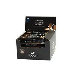 Produktbild: FOODIN Kollagen Protein Riegel Mandel-Meersalz 12er Pack, gesunder Snack für unterwegs, glutenfrei, milchfrei und ohne Zuckerzusatz (12 x 50g)